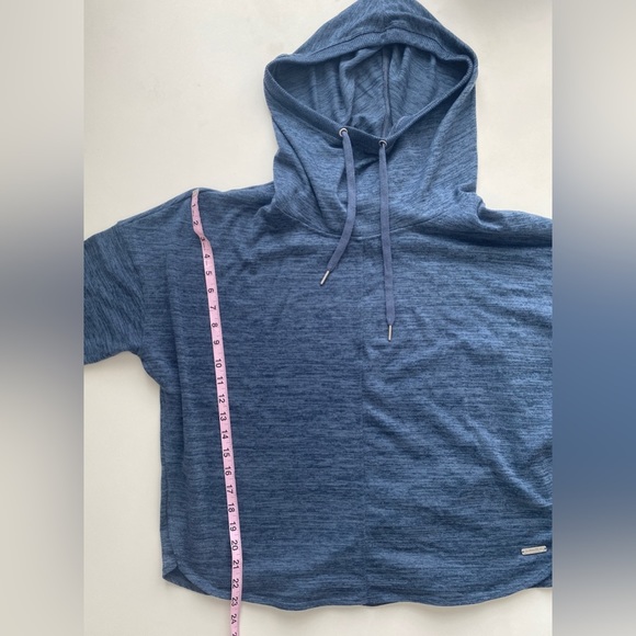Calvin Klein Performance 3/4 Sleeve Blue Stretch Funnel Neck Hoodie Women’s 1X - Picture 8 of 9